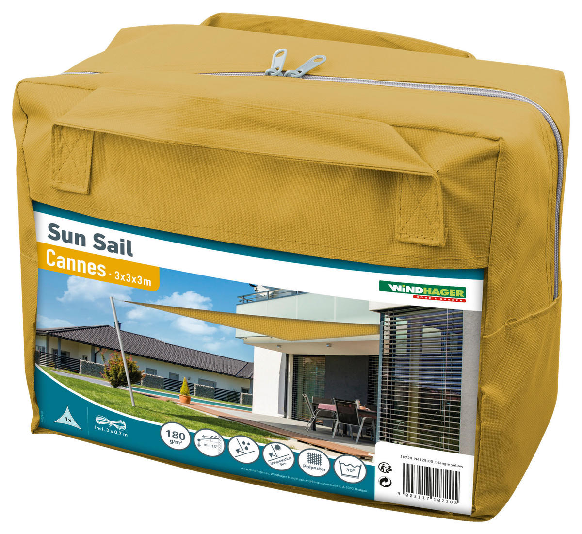 GARTENSONNENSEGEL   - Gelb, Basics, Kunststoff (300/300cm)