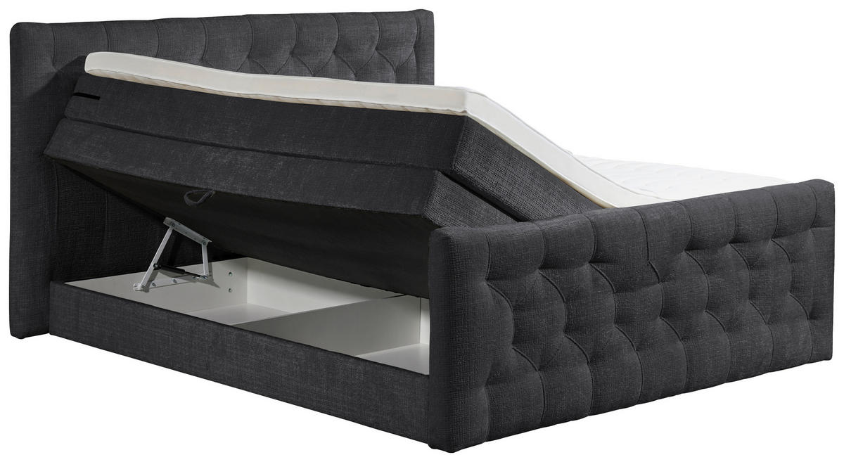 PAT BOXSPRING 180/200 cm  negru  - negru, Modern, plastic/textil (180/200cm) - MID.YOU