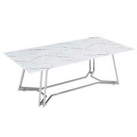 Măsuță De Cafea din metal, sticlă, 110/60/40 cm - alb/culoare crom, Design, sticlă/metal (110/60/40cm) - Livetastic