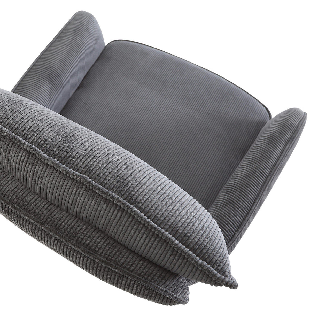 BARHOCKER Cord Anthrazit Stoffauswahl, Sitzfläche 360° drehbar  - Anthrazit/Schwarz, Design, Textil/Metall (54/98-120/58cm) - Novel