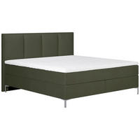 BOXSPRING-ÁGY 160/200 cm  sötétzöld  - alumíniumszínű/sötétzöld, Modern, textil (160/200cm) - MID.YOU