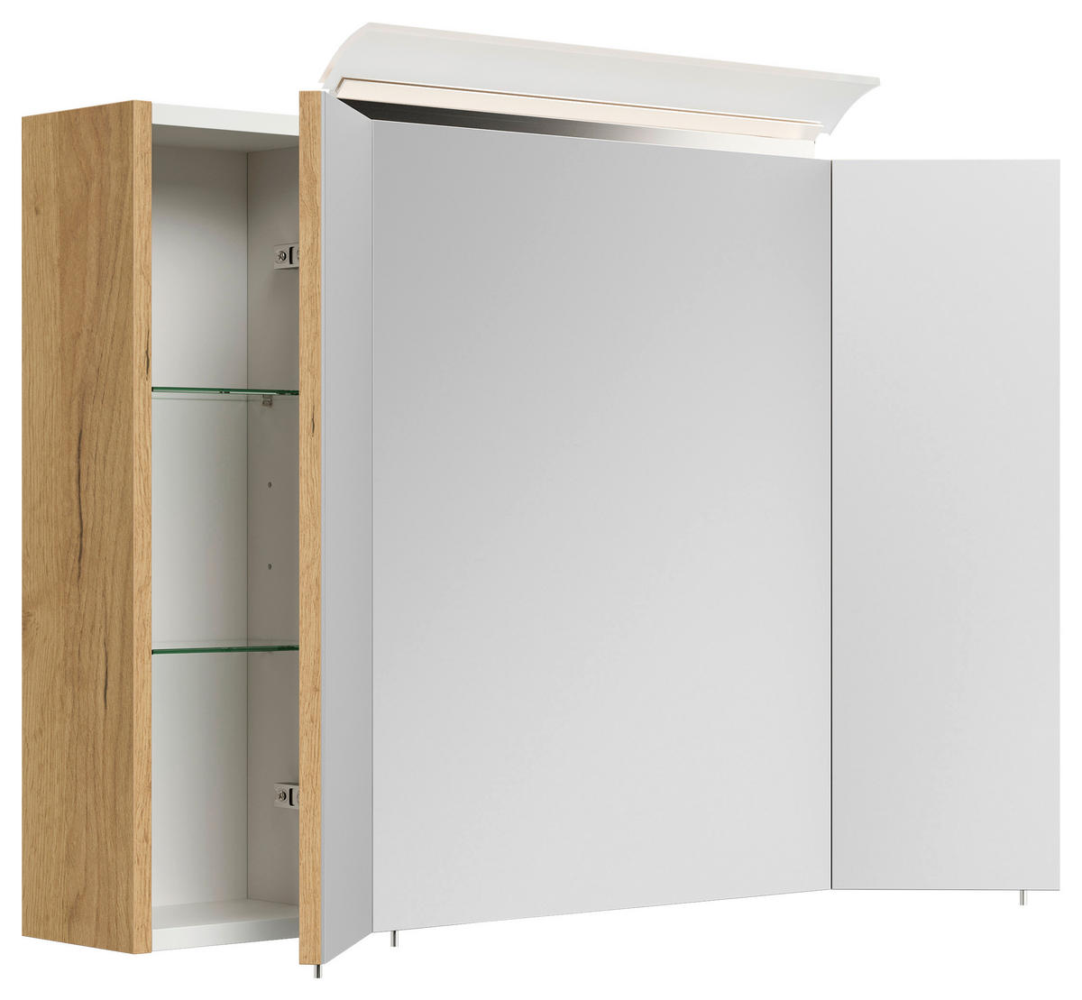 SPIEGELSCHRANK 90/62/17 cm  - Eichefarben, MODERN, Glas/Holzwerkstoff (90/62/17cm) - MID.YOU