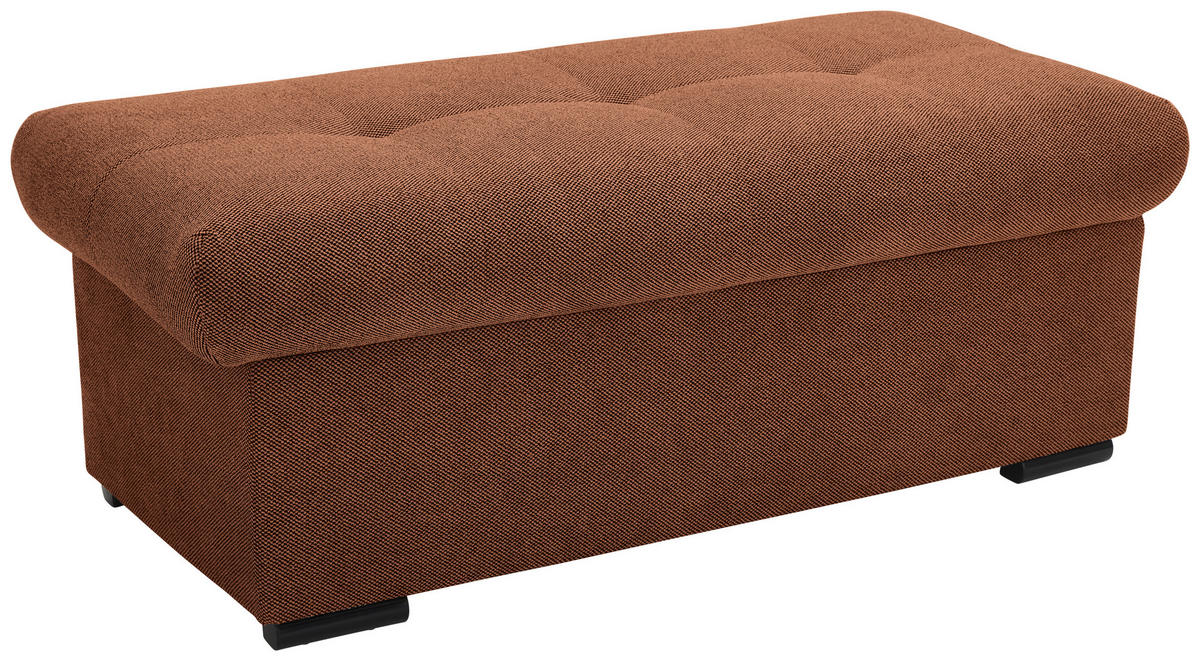 HOCKERBANK 108/42/54 cm Flachgewebe Haselnussfarben Kunststoff  - Schwarz/Haselnussfarben, Design, Kunststoff/Textil (108/42/54cm) - Xora