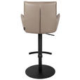 BARHOCKER in Metall, Leder Schwarz, Taupe  - Taupe/Schwarz, Design, Leder/Metall (56/90-115/56cm) - Novel