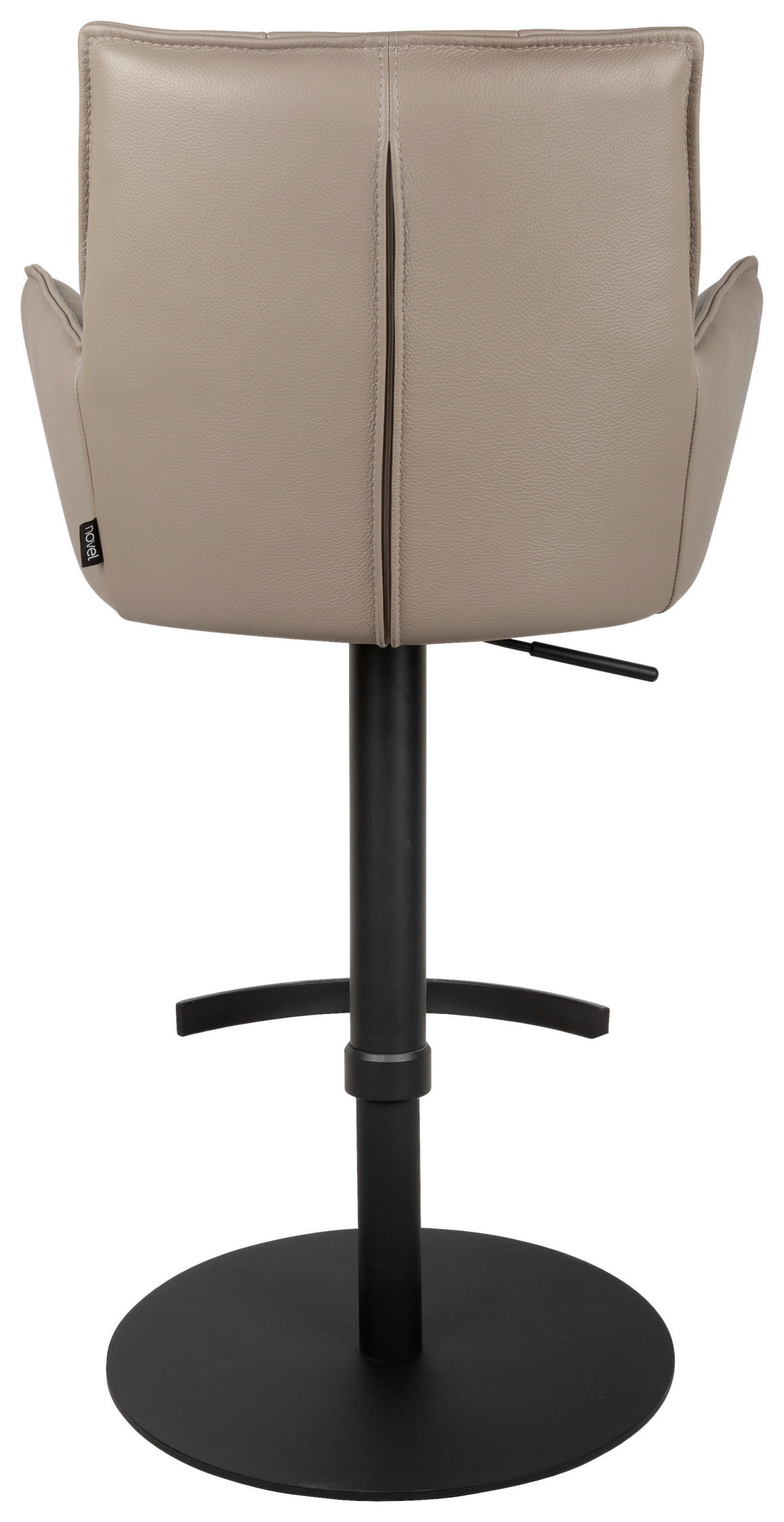 BARHOCKERMetall, Leder Schwarz, Taupe  - Taupe/Schwarz, Design, Leder/Metall (56/89.5~115/56cm) - Novel