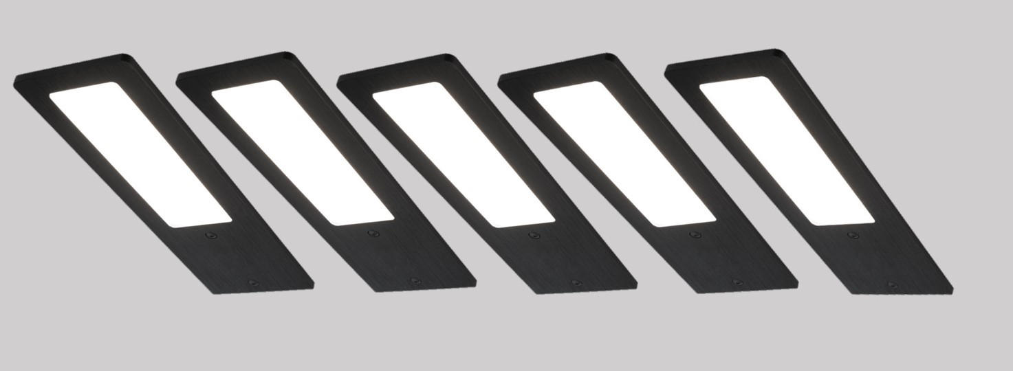 UNTERBAULEUCHTEN-SET 6/0,5/19 cm   - Schwarz, Basics, Metall (6/0,5/19cm)