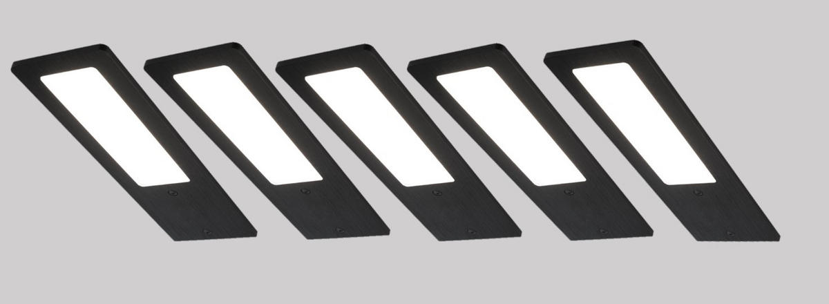 UNTERBAULEUCHTEN-SET 6/0,5/19 cm   - Schwarz, Basics, Metall (6/0,5/19cm)