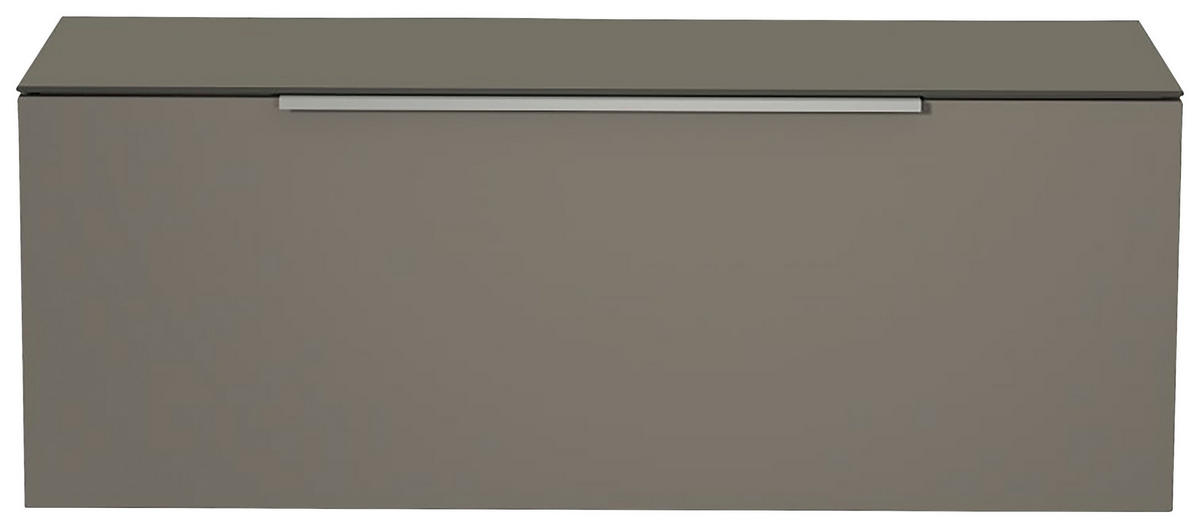 LOWBOARD  in 110/56/45 cm  - Alufarben/Grau, Design, Glas/Holzwerkstoff (110/56/45cm) - Moderano