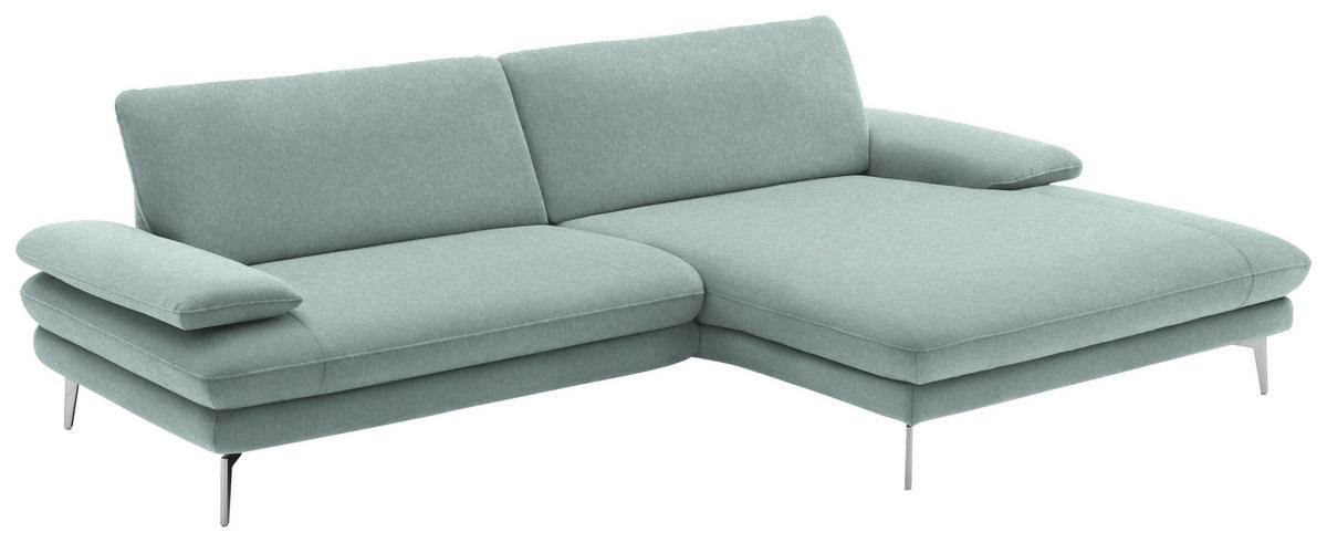 ECKSOFA in Webstoff Mintgrün  - Schwarz/Mintgrün, Design, Textil/Metall (284/184cm) - Dieter Knoll
