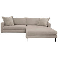 ECKSOFA JOKER in Cord Hellbraun  268/193 cm  - Hellbraun/Schwarz, Design, Textil/Metall (268/193cm) - P & B