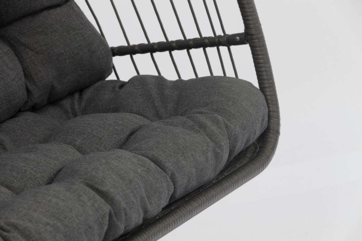 HÄNGESESSEL 152/198/117 cm Stahl  - Anthrazit/Grau, MODERN, Kunststoff/Textil (152/198/117cm)