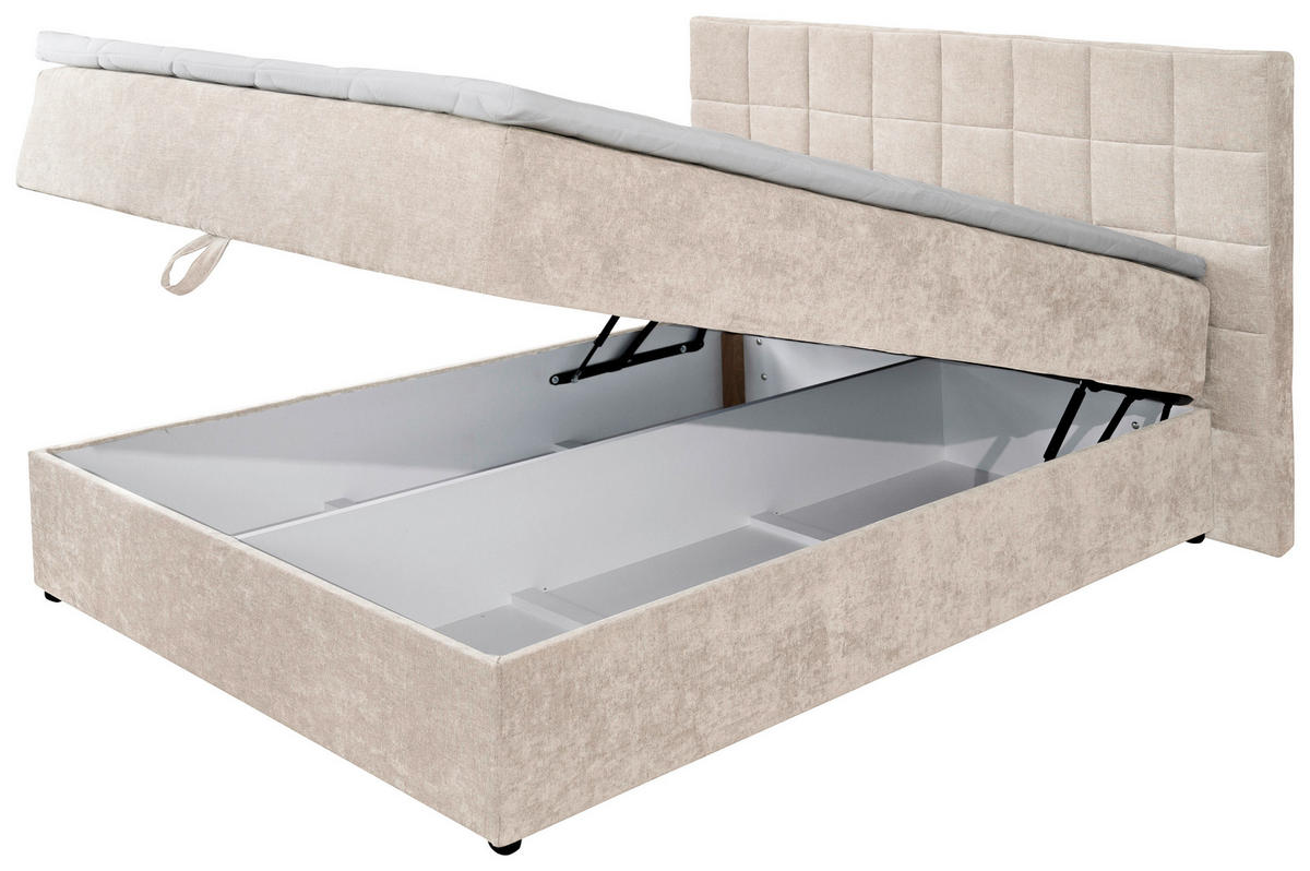 BOX KREVET BEZ OPRUGA 140/200 cm     bež  - bež/crna, Konvencionalno, tekstil/drvo (140/200cm) - Ti'me