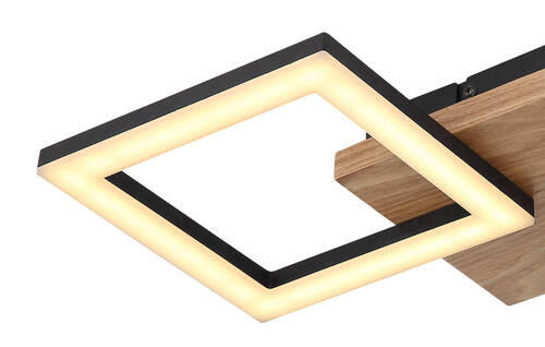PLAFONIERĂ CU LED - opal/maro închis, Design, plastic/lemn (46/22,5/7cm) - Globo