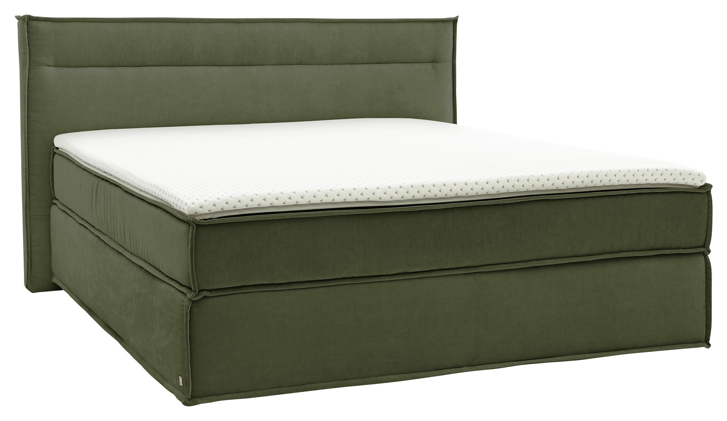 BOXSPRINGBETT 180/200 cm  in Olivgrün  - Schwarz/Olivgrün, Design, Textil (180/200cm) - Musterring