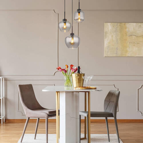 HÄNGELEUCHTE 38/120 cm    - Schwarz, Design, Glas/Kunststoff (38/120cm) - Globo