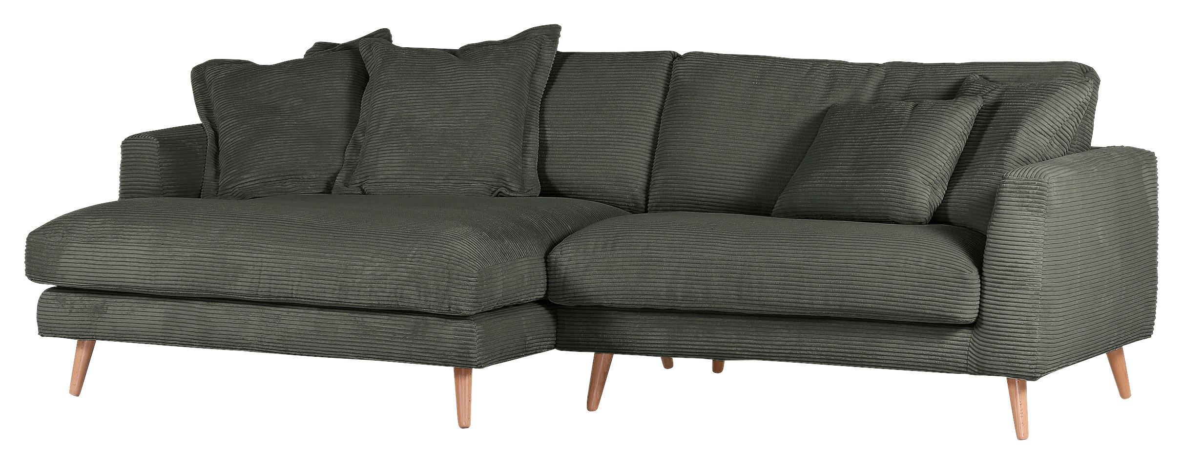 HÖRNSOFFA i manchester mörkgrön  - mörkgrön/naturfärgad, Romantik / Lanthus, trä/textil (140/270cm) - Livetastic