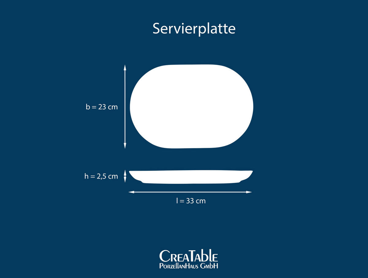 SERVÍROVACÍ PODNOS, keramika, 33/23 cm - modrá/zelená, Basics, keramika (33/23cm) - Creatable