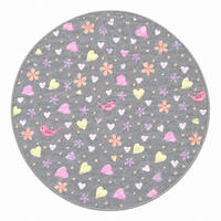 KINDERTEPPICH 150/150 cm Dunkelgrau rund  - Dunkelgrau, Basics, Textil (150/150cm)