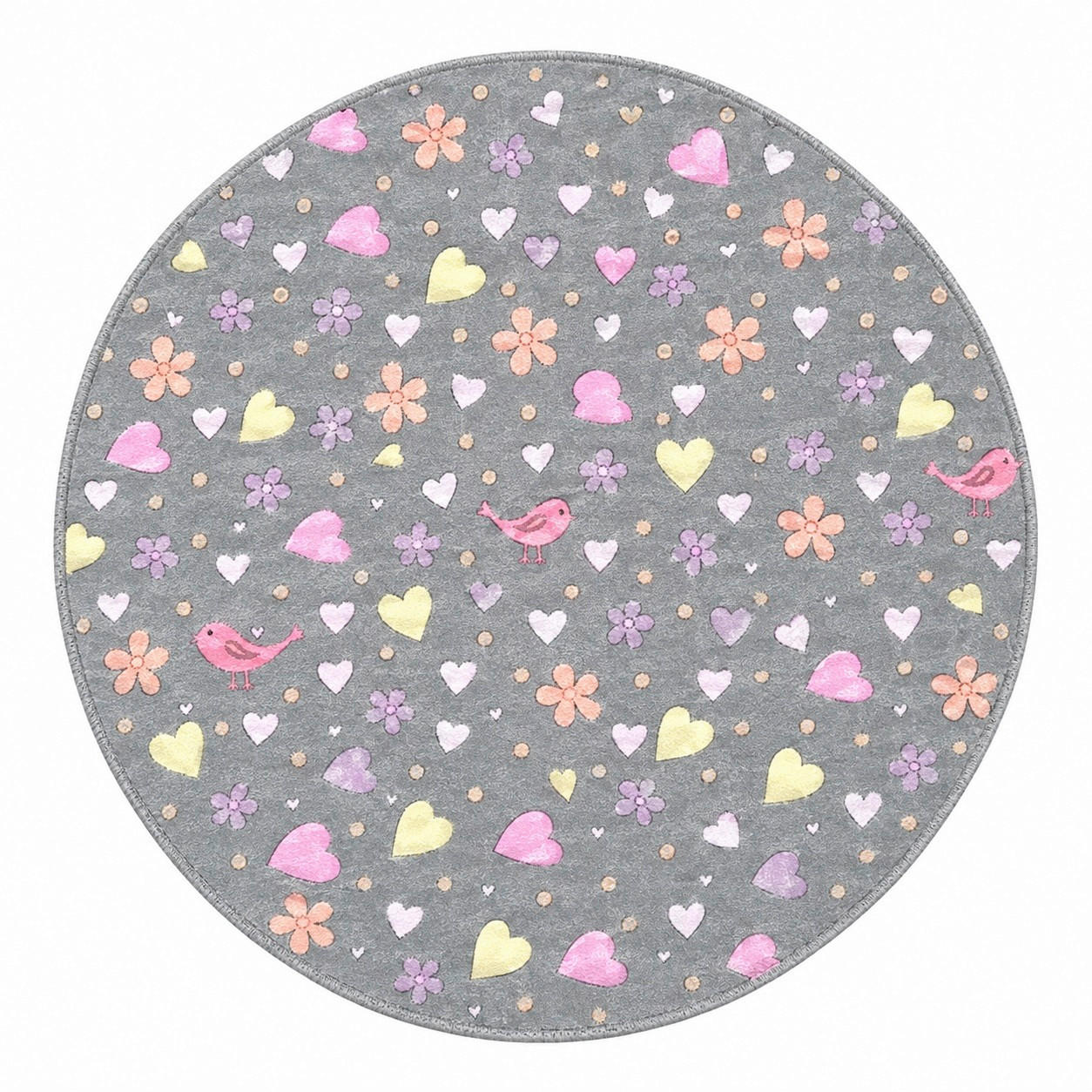 XXXLutz Kinderteppich Dunkelgrau 150x150 cm