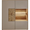 HIGHBOARD 117/138/39 cm  - Fango/Eichefarben, Design, Glas/Holz (117/138/39cm) - Valnatura