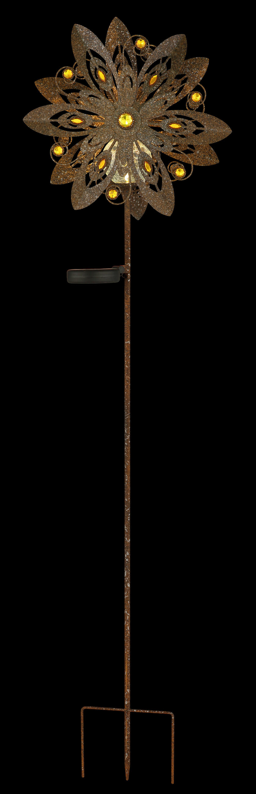 SOLARLEUCHTE SOLAR 32/17,5/124 cm   - Klar/Rostfarben, Design, Glas/Metall (32/17,5/124cm) - Globo