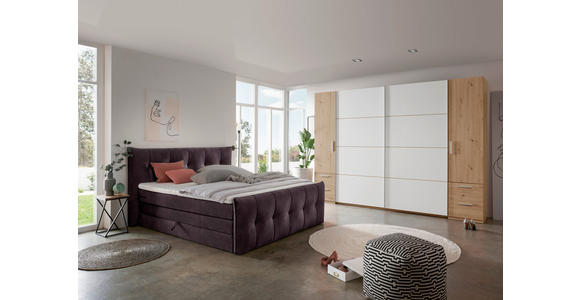 BOXSPRINGBETT 180/200 cm,  in Braun, Grau, Matratze, Bettkasten, Topper, H3 = fest, H4 = sehr fest, Wendematratze mit unterschiedlichen Härtegraden  - Schwarz/Braun, KONVENTIONELL, Kunststoff/Textil (180/200cm) - Esposa