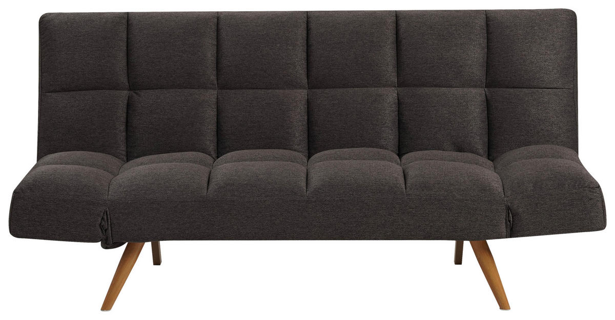 BÄDDSOFFA i vävt tyg mörkgrå  - mörkgrå/naturfärgad, Design, metall/textil (182/87/82cm) - Livetastic