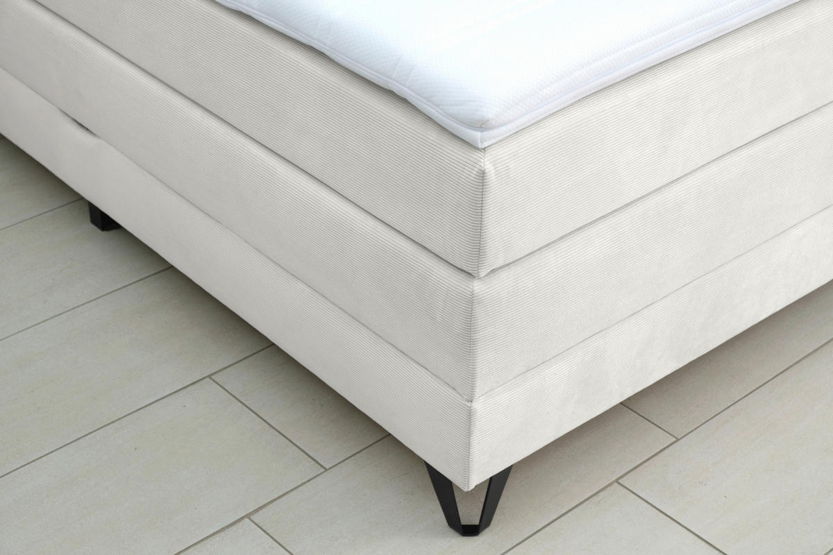 BOXSPRINGBETT 180/200 cm  in Naturfarben  - Schwarz/Naturfarben, KONVENTIONELL, Textil/Metall (180/200cm) - Carryhome