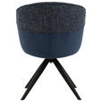 ARMLEHNSTUHL  in Eisen Webstoff, Mikrofaser  - Blau/Schwarz, Design, Textil/Metall (61/82,5/62,5cm) - Novel