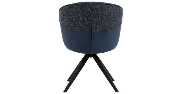 ARMLEHNSTUHL in Eisen Webstoff, Mikrofaser - Blau/Schwarz, Design, Textil/Metall (61/82,5/62,5cm) - Novel
