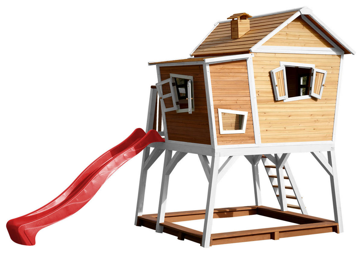 SPIELTURM 432/288/193 cm  - Weiss/Rot, Konventionell, Holz (432/288/193cm)
