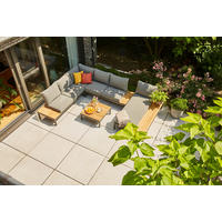 LOUNGEGARNITUR Teakholz massiv Aluminium  - Anthrazit/Grau, KONVENTIONELL, Holz/Textil (252/84/354cm) - Siena Garden
