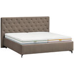 POLSTERBETT gepolstertes Kopfteil, Lattenroste Taupe 180/200 cm  - Taupe/Birkefarben, KONVENTIONELL, Holz/Textil (180/200cm) - Novel
