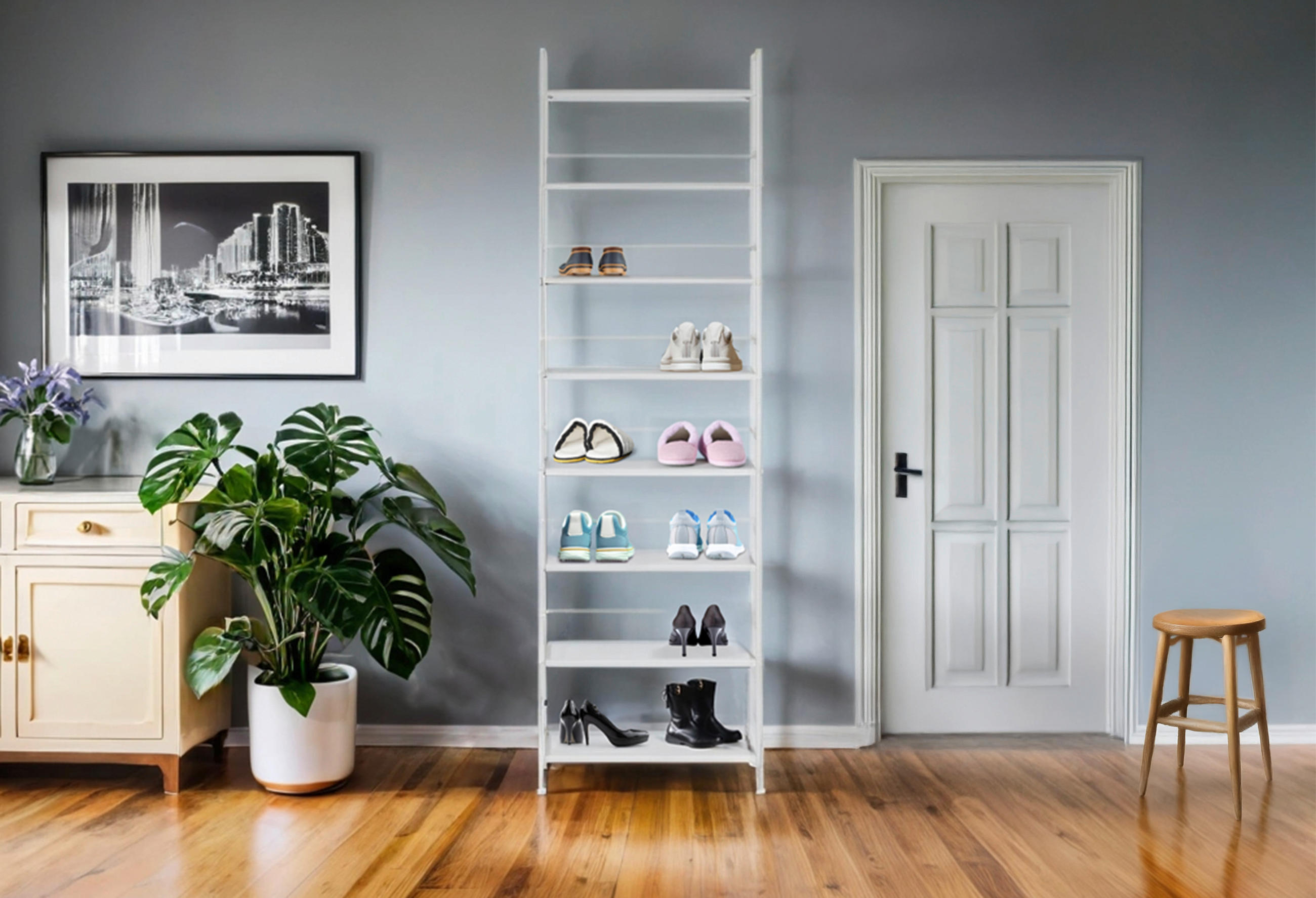 SCHUHREGAL 59/196/30 cm  - Weiß, MODERN, Metall (59/196/30cm) - PBJ