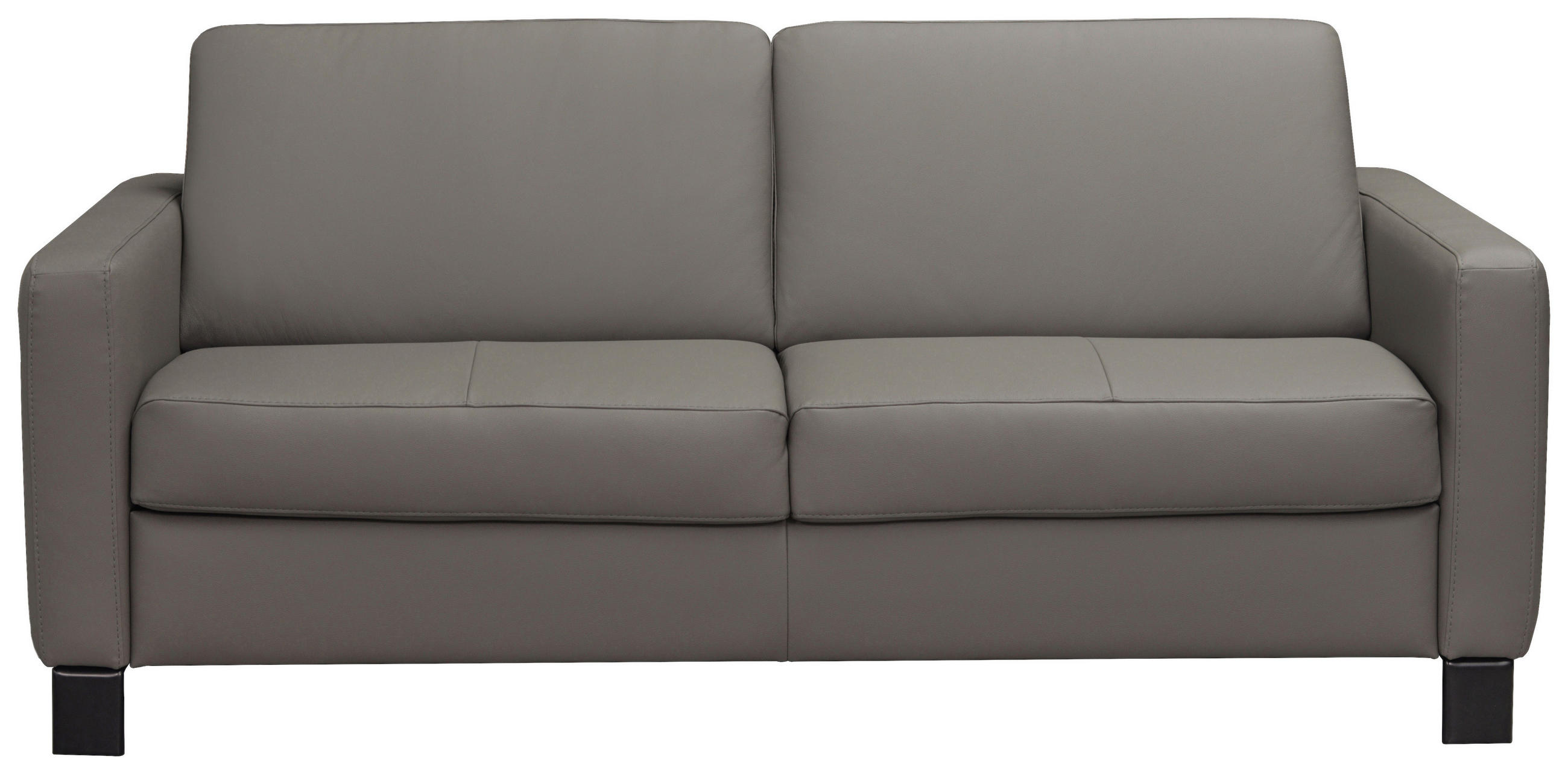 SCHLAFSOFA Kombination Echtleder/Lederlook Lederlook Schlammfarben  - Schlammfarben/Schwarz, KONVENTIONELL, Leder/Metall (190/87/100cm) - Celina Home
