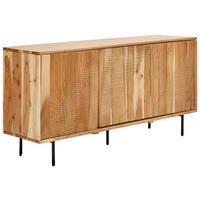 SIDEBOARD  147/71/39 cm  - Schwarz/Akaziefarben, Design, Holz/Metall (147/71/39cm) - Livetastic
