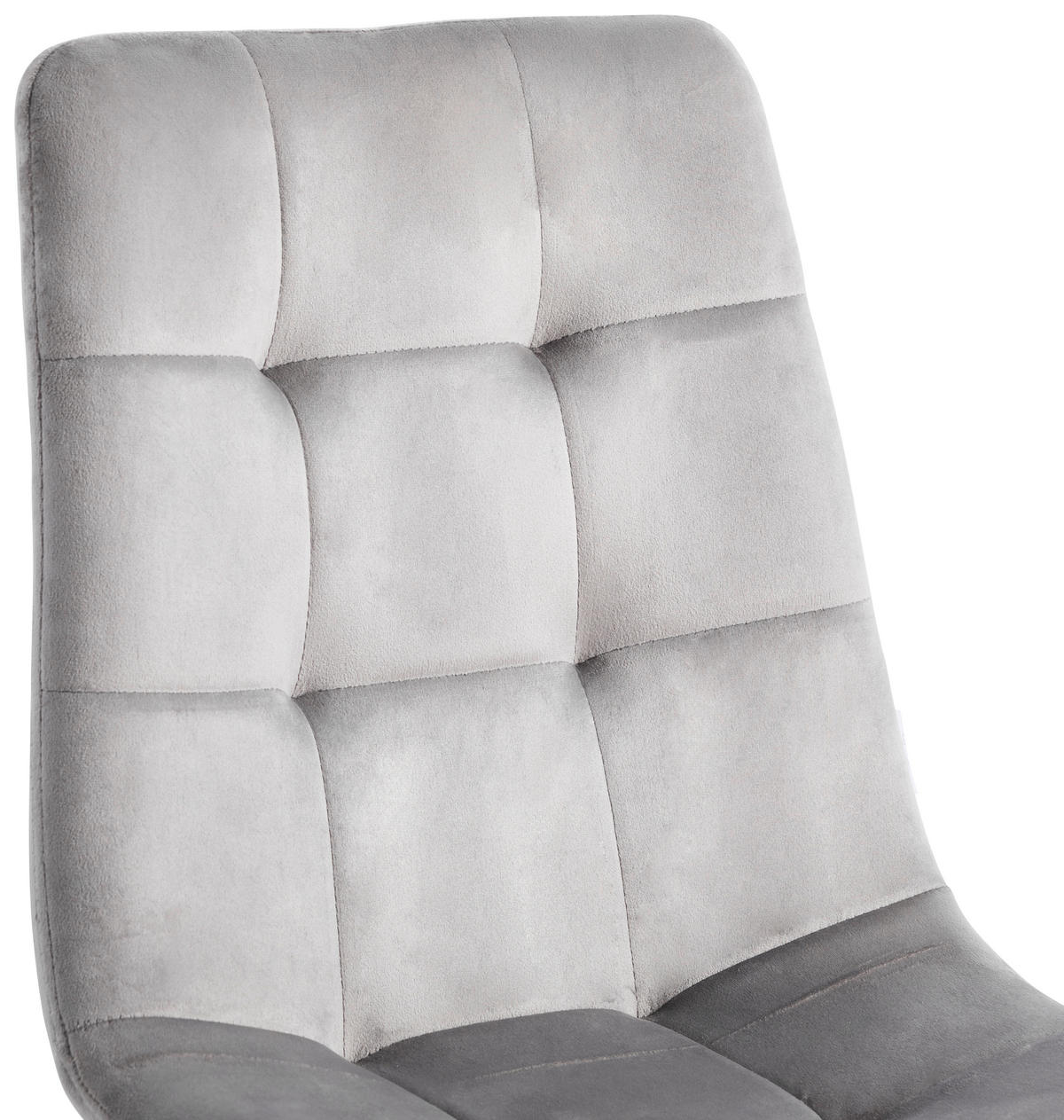 STUHL Samt Grau  - Grau, MODERN, Textil/Metall (44/87/54cm) - P & B
