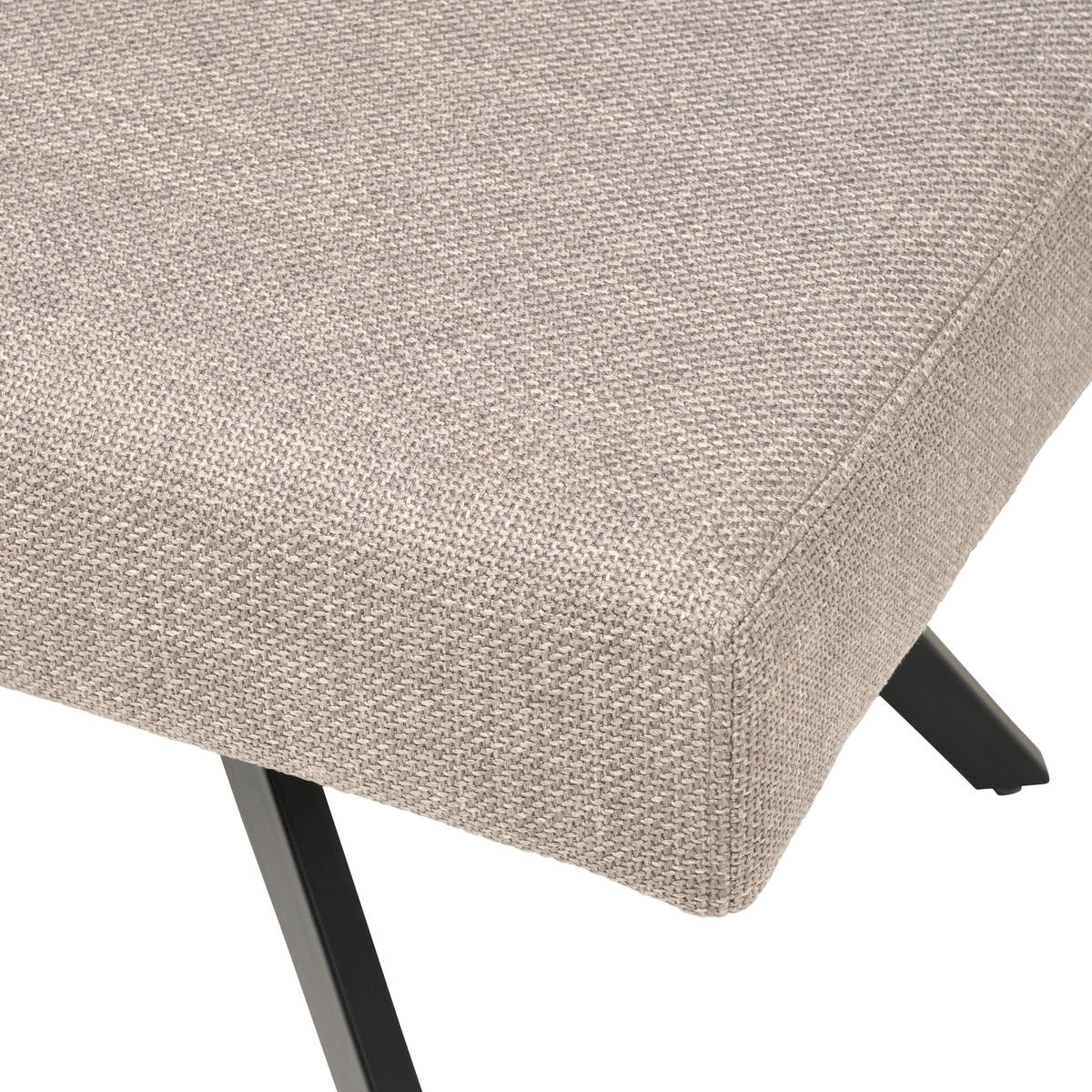 SITZBANK 140/49/47 cm Webstoff Hellgrau  - Hellgrau/Schwarz, KONVENTIONELL, Textil/Metall (140/49/47cm) - MID.YOU