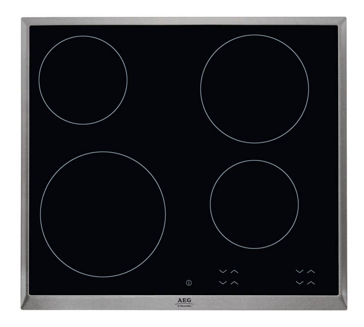 GLASKERAMIKKOCHFELD HK624000XB  - Edelstahlfarben/Schwarz, Basics, Glas/Metall (57,6/51,6cm) - AEG