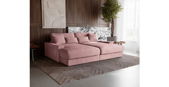 BIGSOFA in Cord Altrosa  - Schwarz/Altrosa, MODERN, Kunststoff/Textil (230/85/190cm) - Carryhome