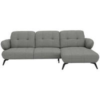 ECKSOFA Chenille Hellgrau  - Hellgrau/Schwarz, Design, Textil/Metall (282/189cm) - Novel