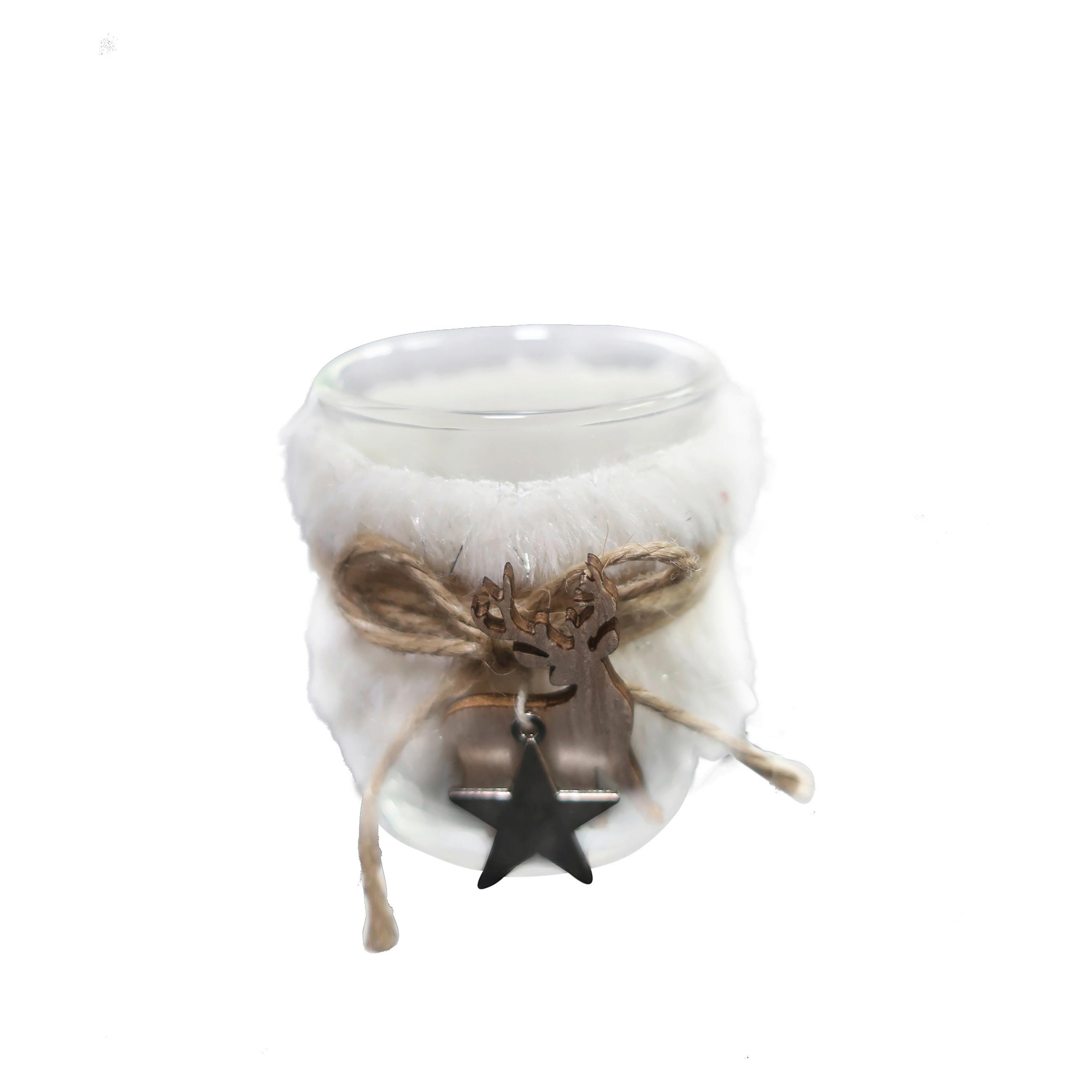 VÄRMELJUSGLAS  - klar/vit, Lifestyle, metall/trämaterial (5,5/6,5cm) - X-Mas