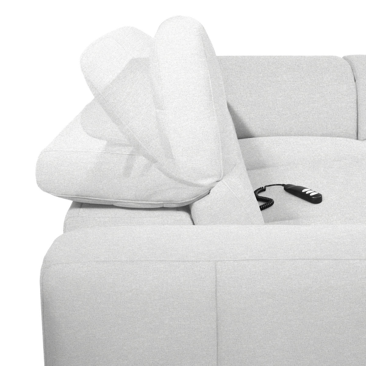 ECKSOFA Hellgrau Flachgewebe  - Hellgrau/Schwarz, Design, Textil/Metall (290/238cm) - Pure Home Lifestyle