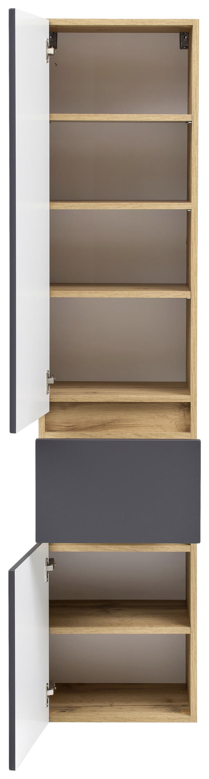 VYSOKÁ SKŘÍŇ, 40/180/35 cm - šedá/barvy stříbra, Konvenční, kompozitní dřevo/plast (40/180/35cm) - Held