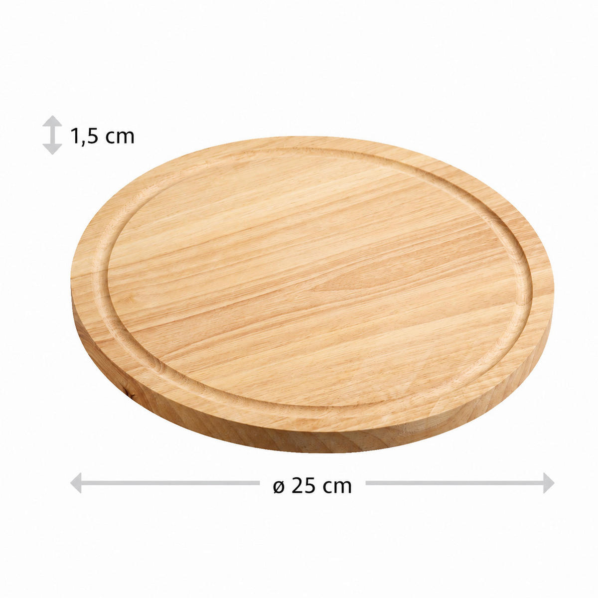 SCHNEIDEBRETT Holz Kautschukholz  - Naturfarben, Basics, Holz (25/1,5cm) - Kesper