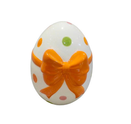 DEKOEI - Orange/Weiß, LIFESTYLE, Keramik (12,7/15,7/12cm)