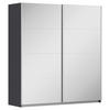 SCHWEBETÜRENSCHRANK 181/197/61 cm 2-türig Graphitfarben, Silberfarben  - Silberfarben/Graphitfarben, MODERN, Holzwerkstoff/Metall (181/197/61cm) - Rauch Möbel