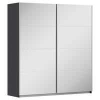 SCHWEBETÜRENSCHRANK in Graphitfarben, Silberfarben  - Silberfarben/Alufarben, Modern, Holzwerkstoff/Metall (181/197/61cm) - Rauch Möbel