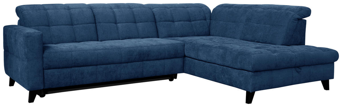 ROHOVÁ SEDACIA SÚPRAVA, textil, modrá - čierna/modrá, Design, drevo/textil (297/216cm) - Xora