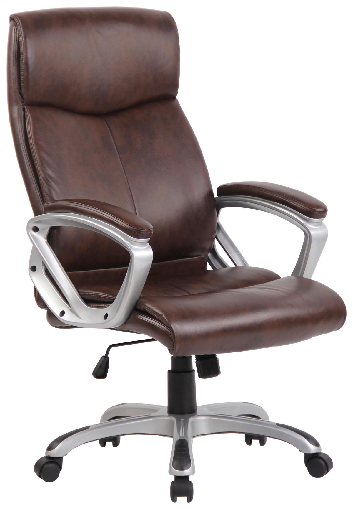 CHEFSESSEL  in Lederlook Braun  - Schwarz/Weiß, KONVENTIONELL, Kunststoff/Textil (66/113-123/68cm) - Xora